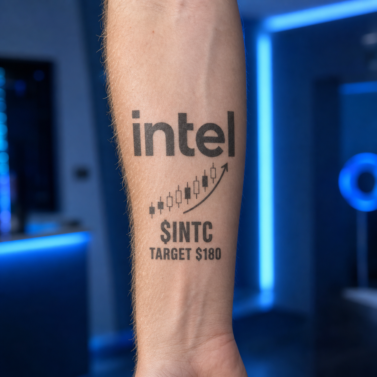 Intel INTC Investor Temporary Tattoo – Stock Market Themed