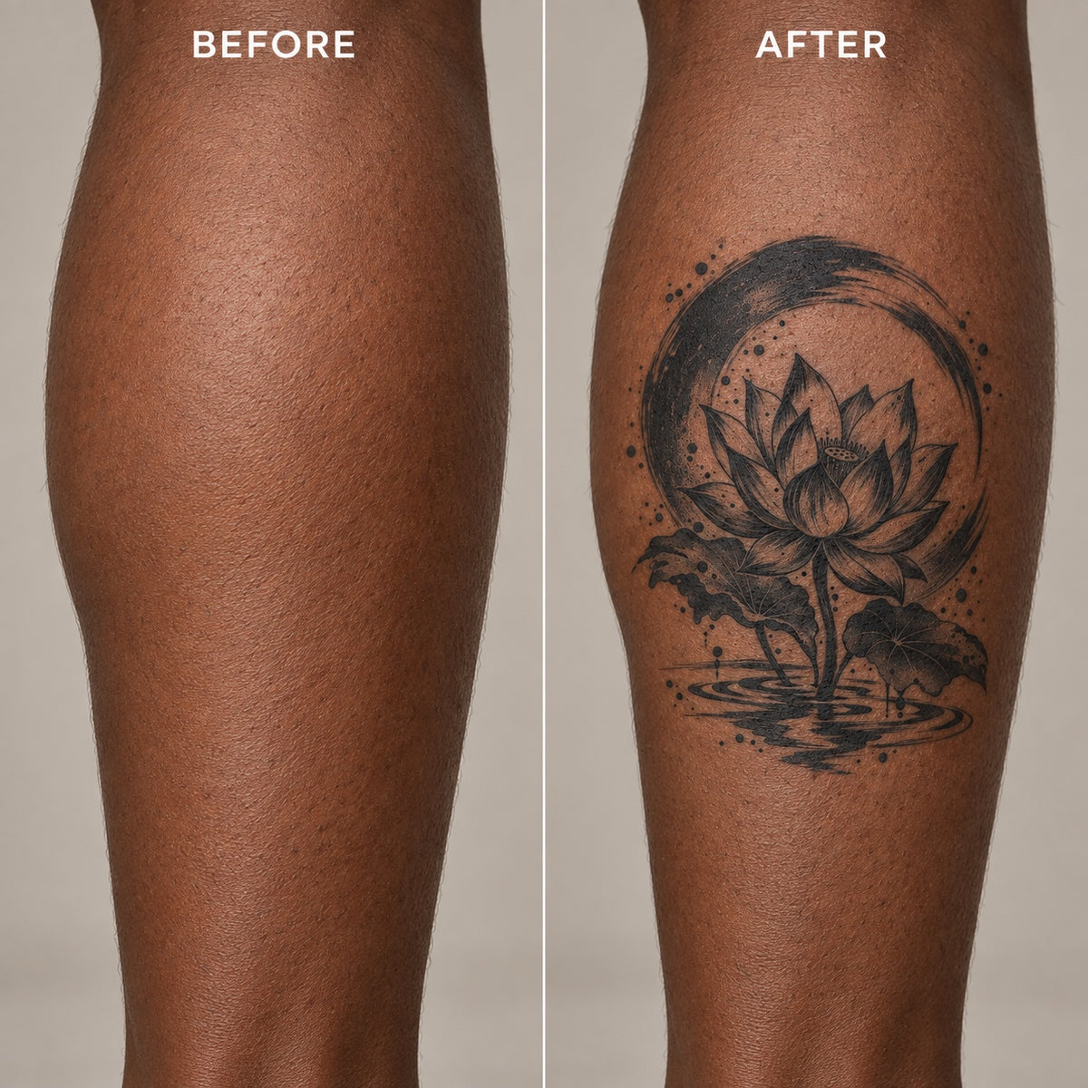 Japanese Minimalism Lotus Enso Temporary Tattoo