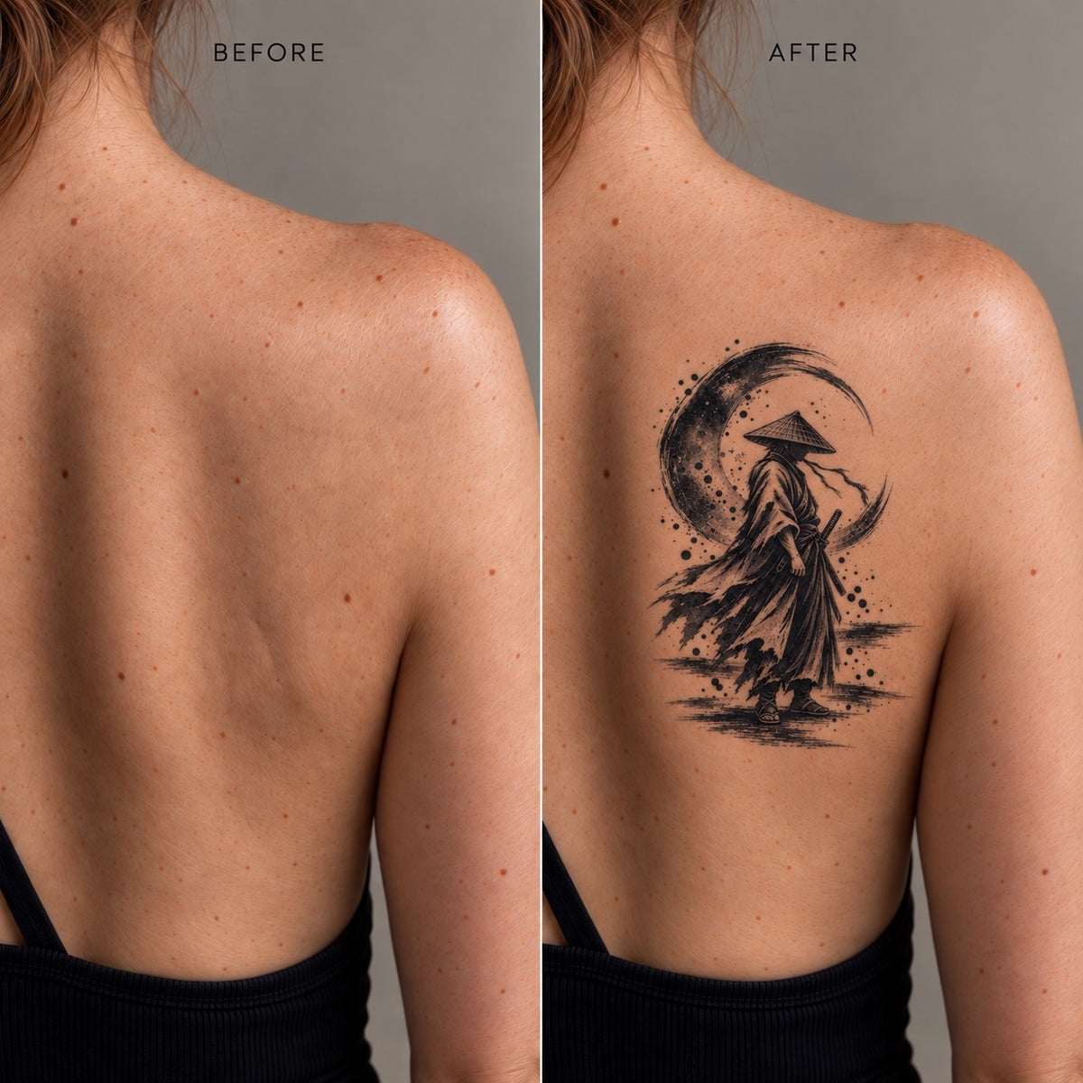 Moon Shadow Ronin Temporary Tattoo