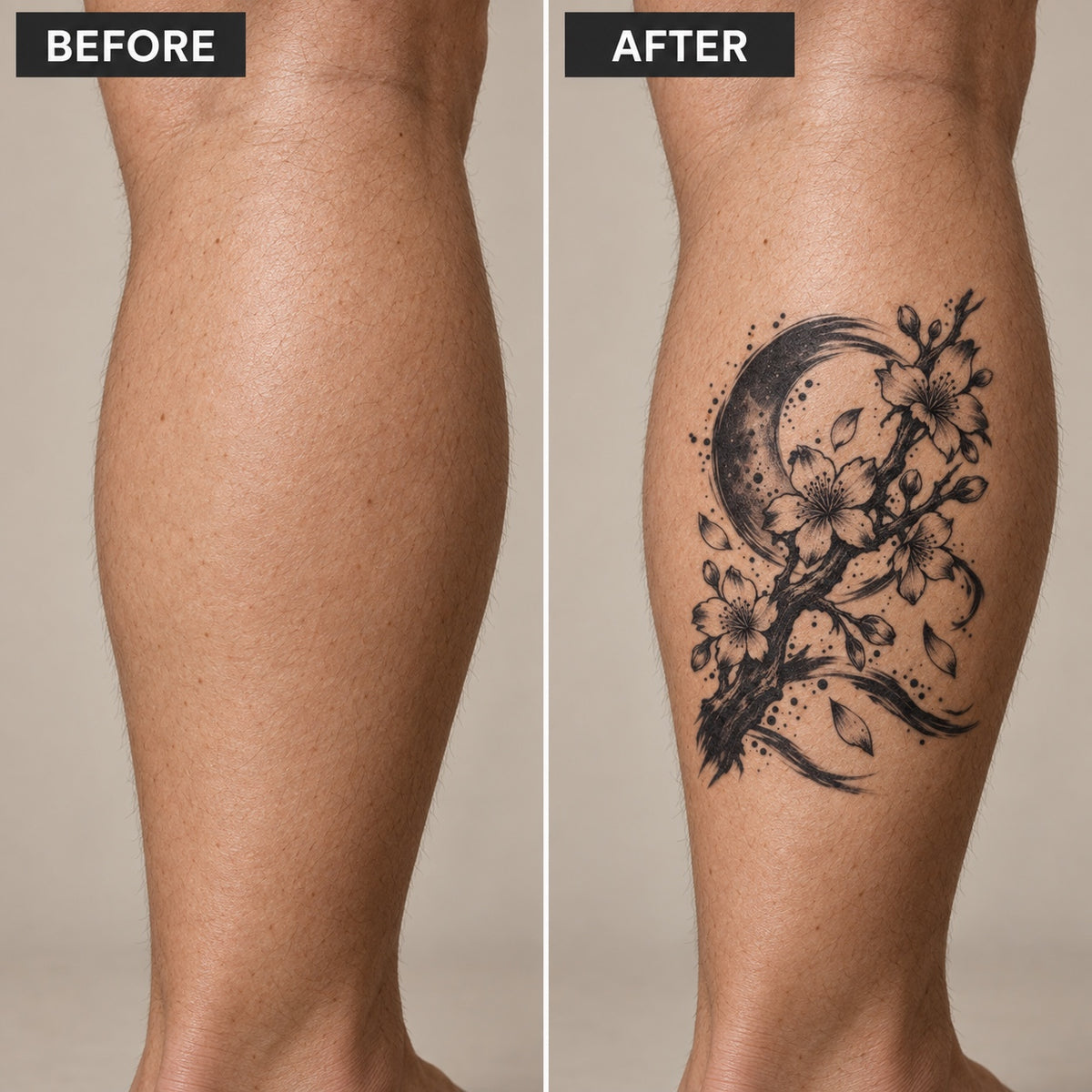 Japanese Minimalism Sakura Branch Temporary Tattoo