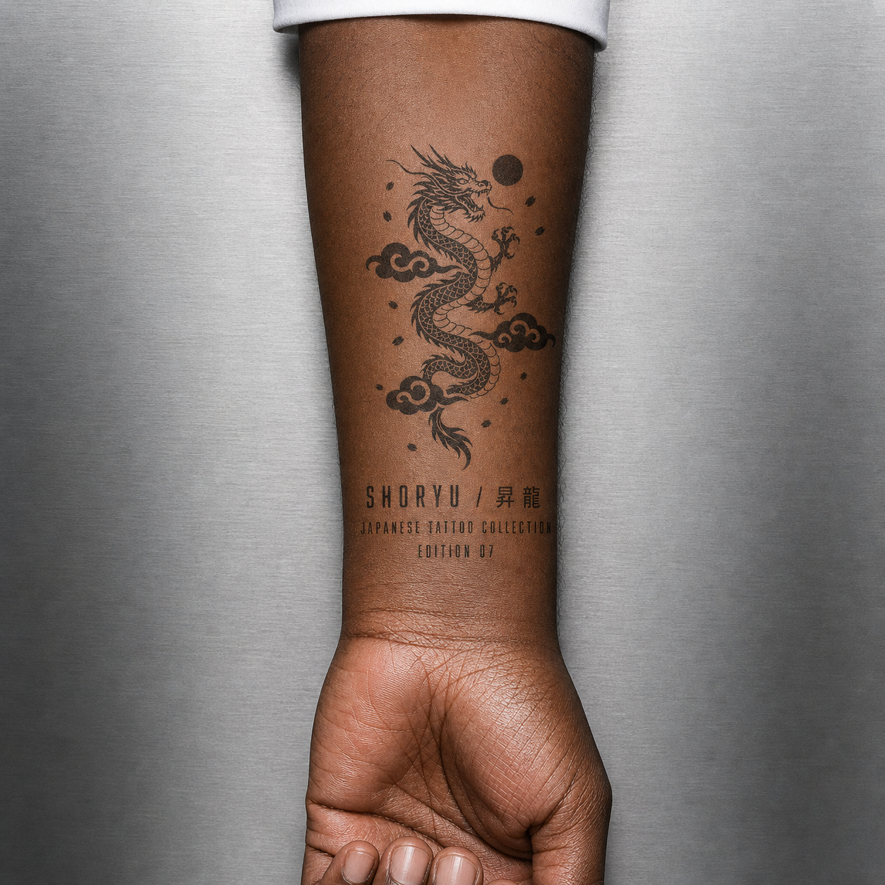 Rising Dragon Cloud Japanese Temporary Tattoo (Ink)