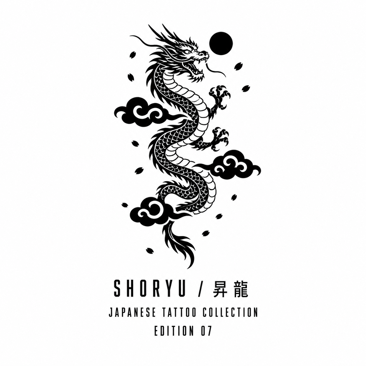 Rising Dragon Cloud Japanese Temporary Tattoo (Ink)