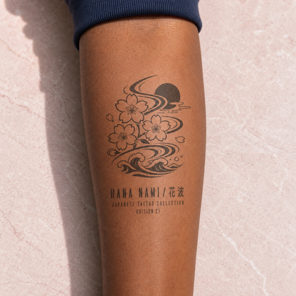 Japanese Sakura Wind Wave Temporary Tattoo