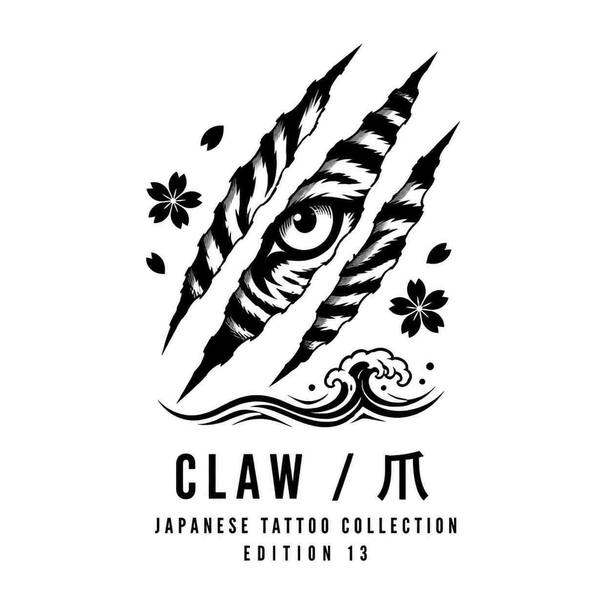 Japanese Tiger Claw Sakura Temporary Tattoo