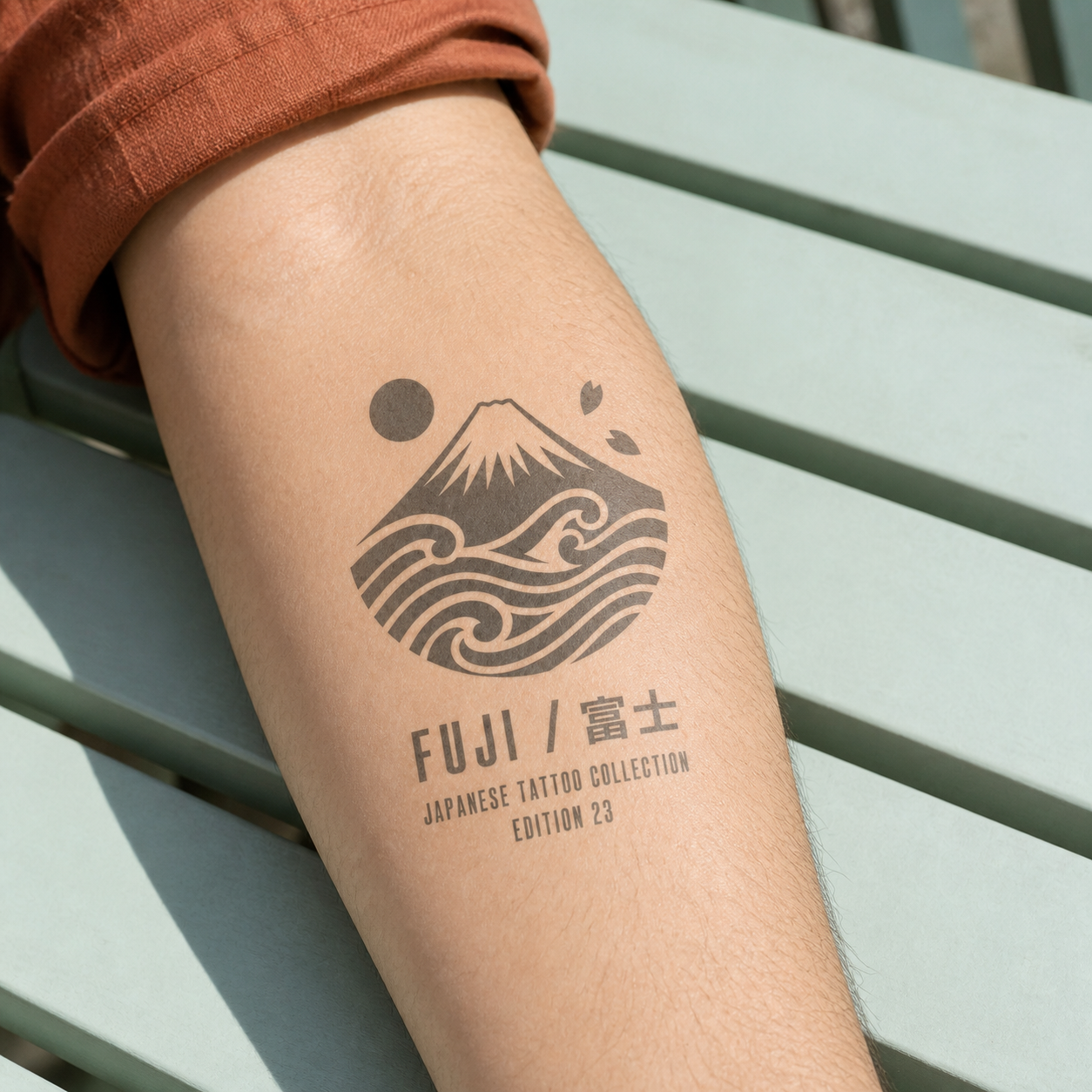 Ukiyo-e Fuji Wave Temporary Tattoo