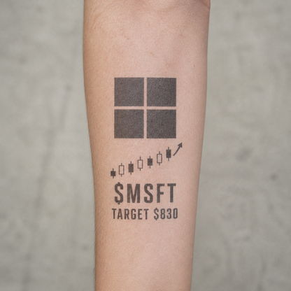 Microsoft MSFT Investor Temporary Tattoo – Stock Market Fan Gear