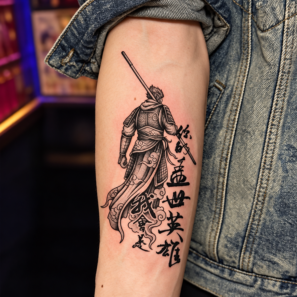 Monkey King Warrior Temporary Tattoo