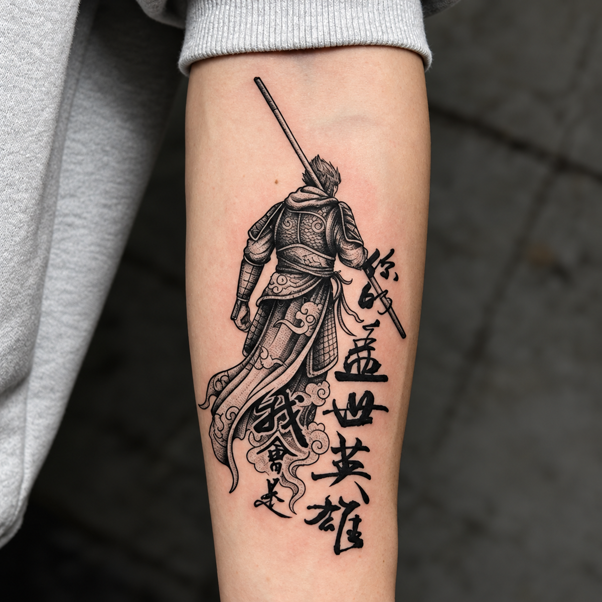 Monkey King Warrior Temporary Tattoo