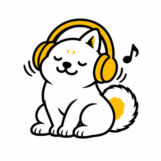 Music Shiba Inu Temporary Tattoo
