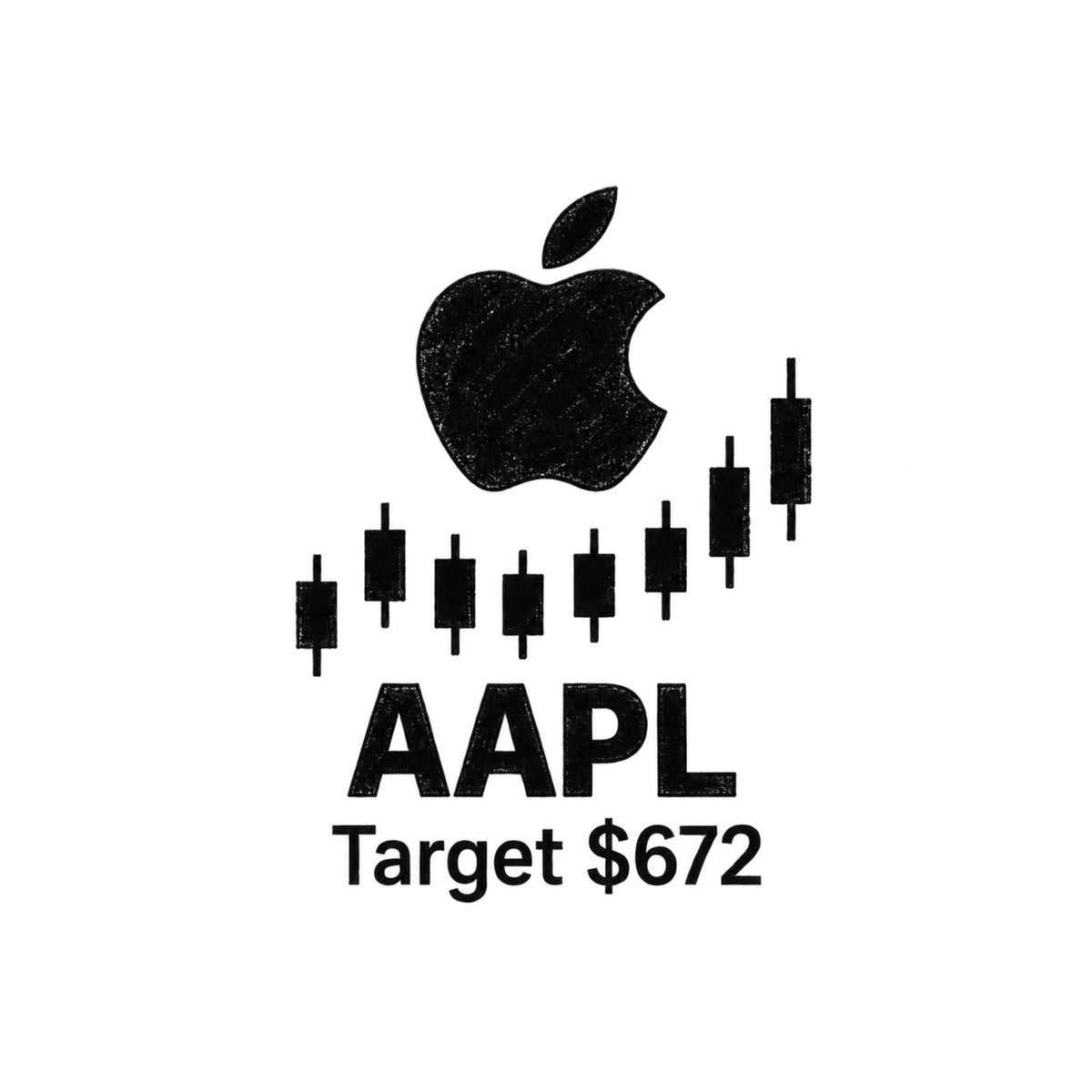 Nasdaq 100 Top 20 AAPL Blackwork Graphic Temporary Tattoo