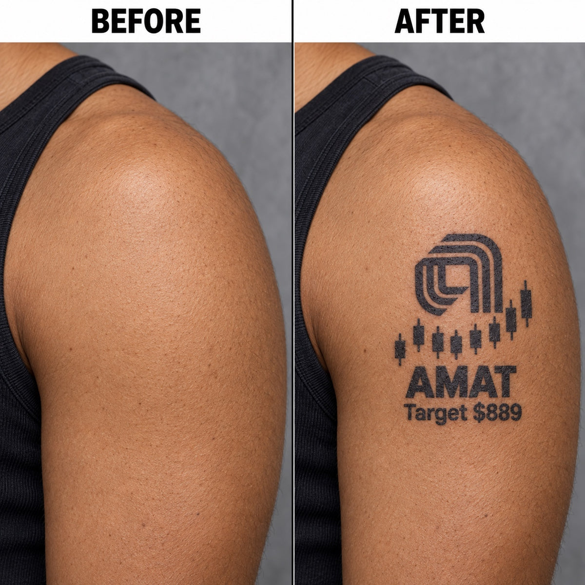 nasdaq 100 top 20 amat blackwork graphic Temporary Tattoo