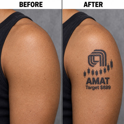 nasdaq 100 top 20 amat blackwork graphic Temporary Tattoo