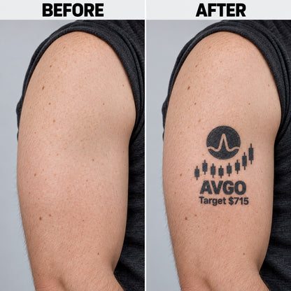 nasdaq 100 top 20 avgo blackwork graphic Temporary Tattoo
