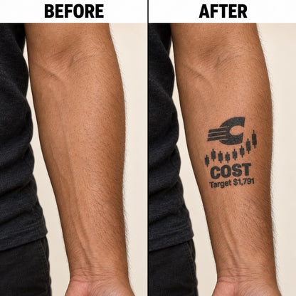 nasdaq 100 top 20 cost blackwork graphic Temporary Tattoo