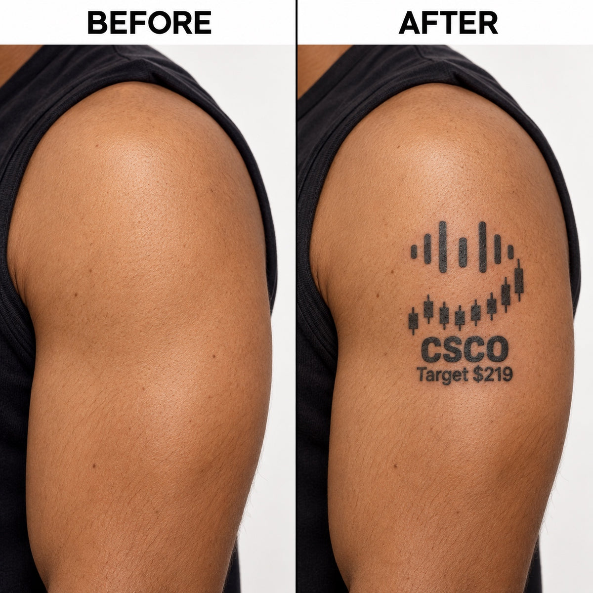 nasdaq 100 top 20 csco blackwork graphic Temporary Tattoo