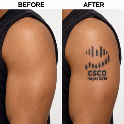 nasdaq 100 top 20 csco blackwork graphic Temporary Tattoo