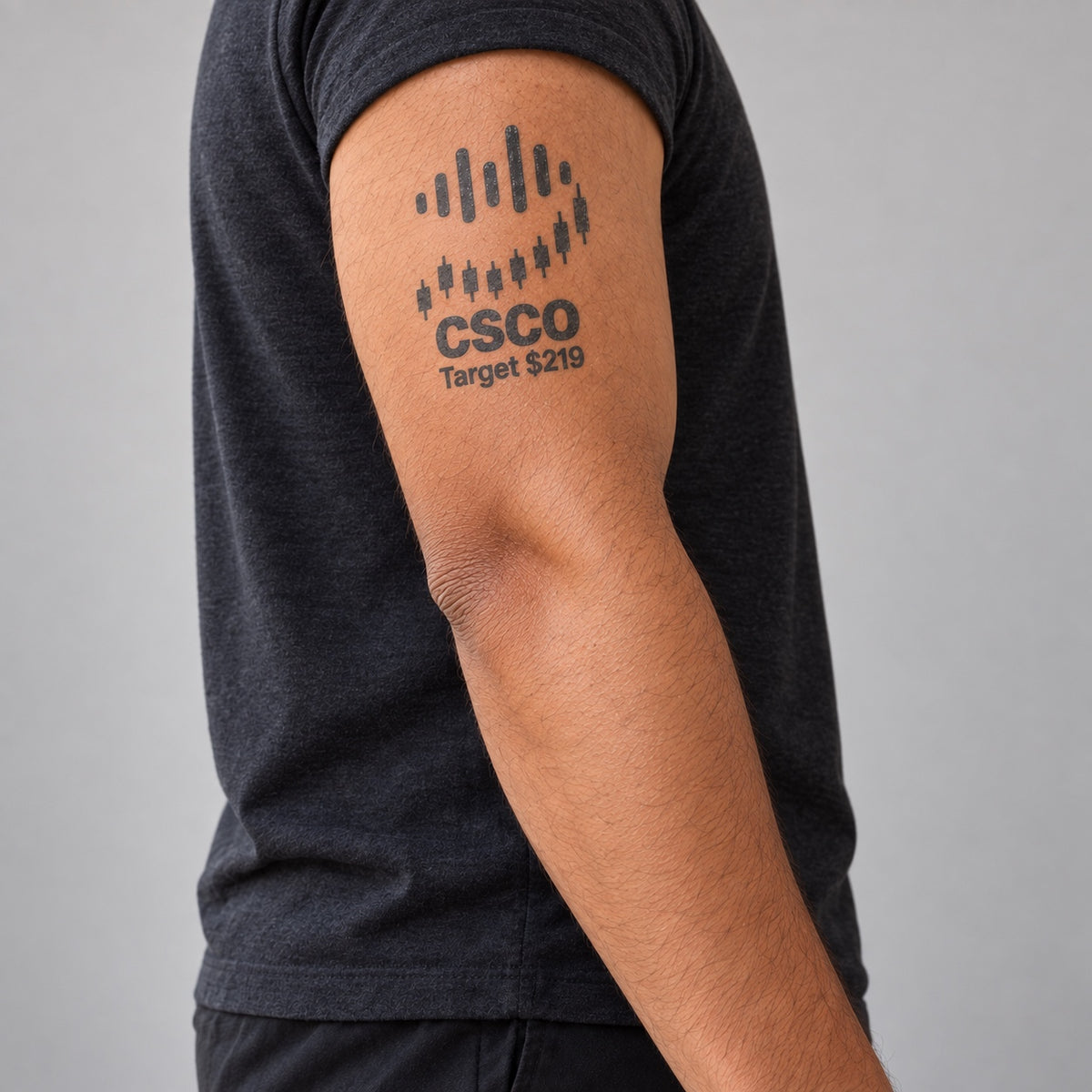 nasdaq 100 top 20 csco blackwork graphic Temporary Tattoo