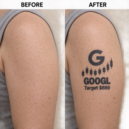 nasdaq 100 top 20 googl blackwork graphic Temporary Tattoo