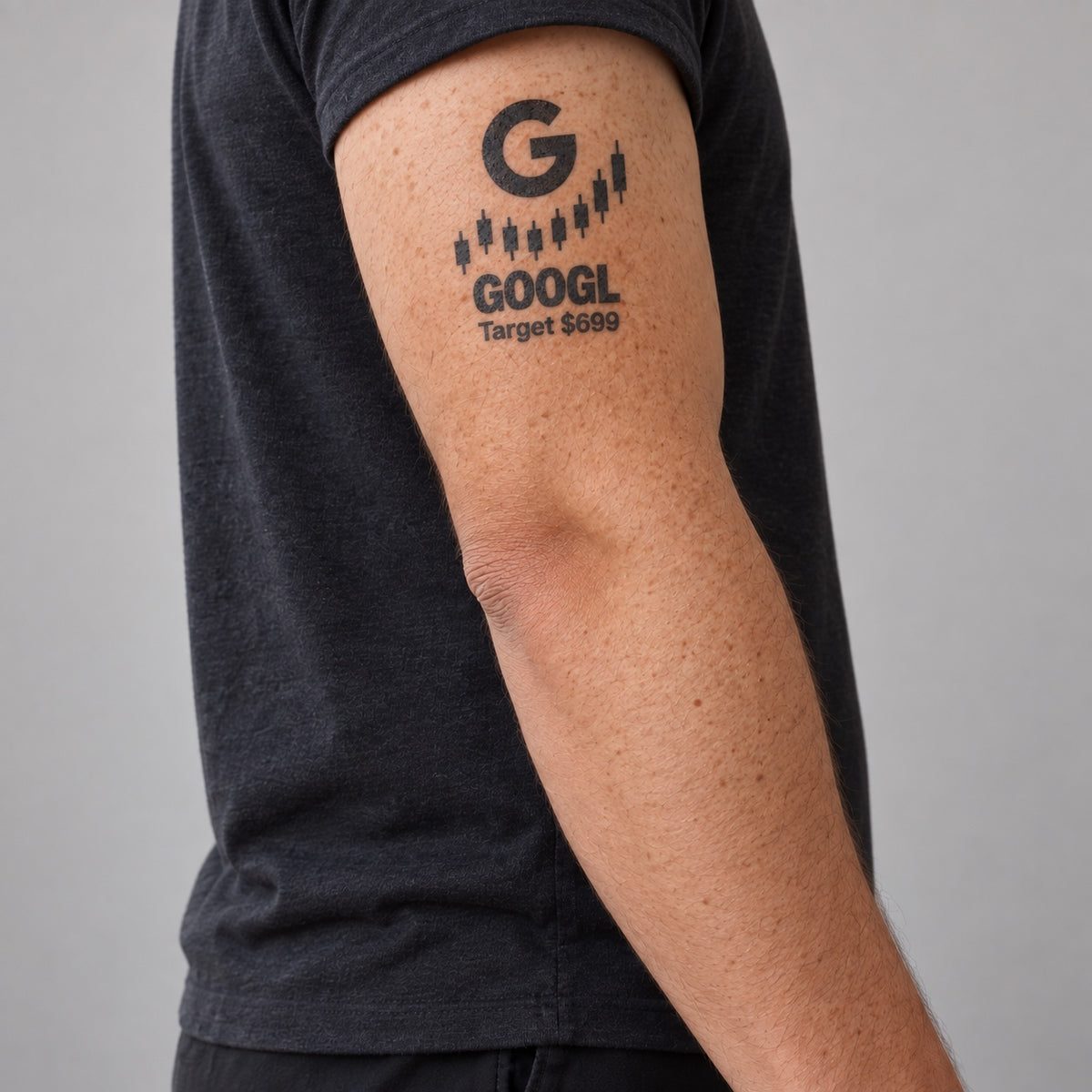 nasdaq 100 top 20 googl blackwork graphic Temporary Tattoo