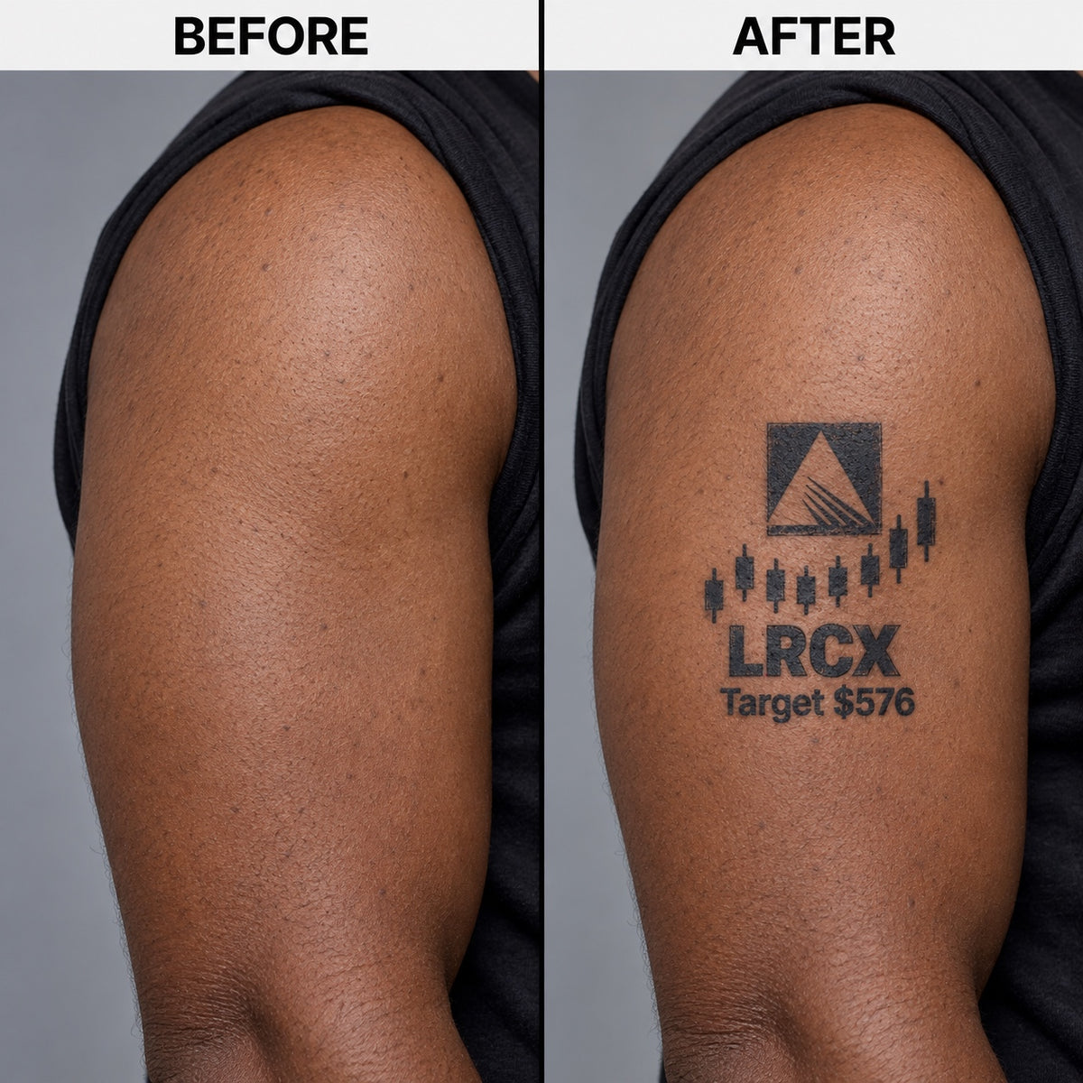 nasdaq 100 top 20 lrcx blackwork graphic Temporary Tattoo