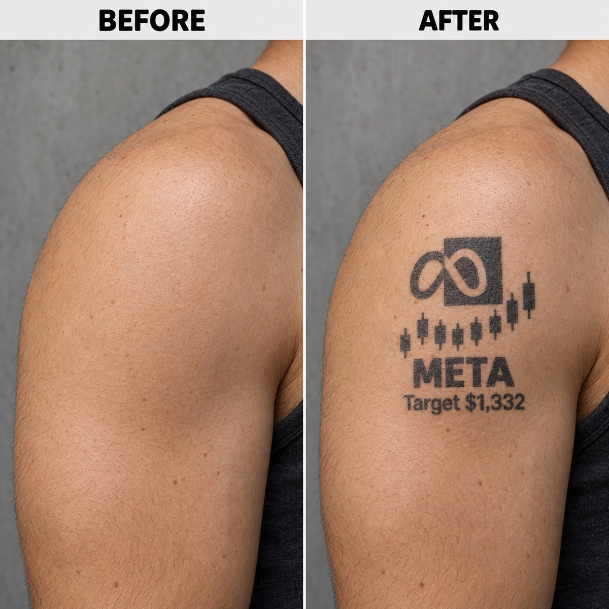 nasdaq 100 top 20 meta blackwork graphic Temporary Tattoo