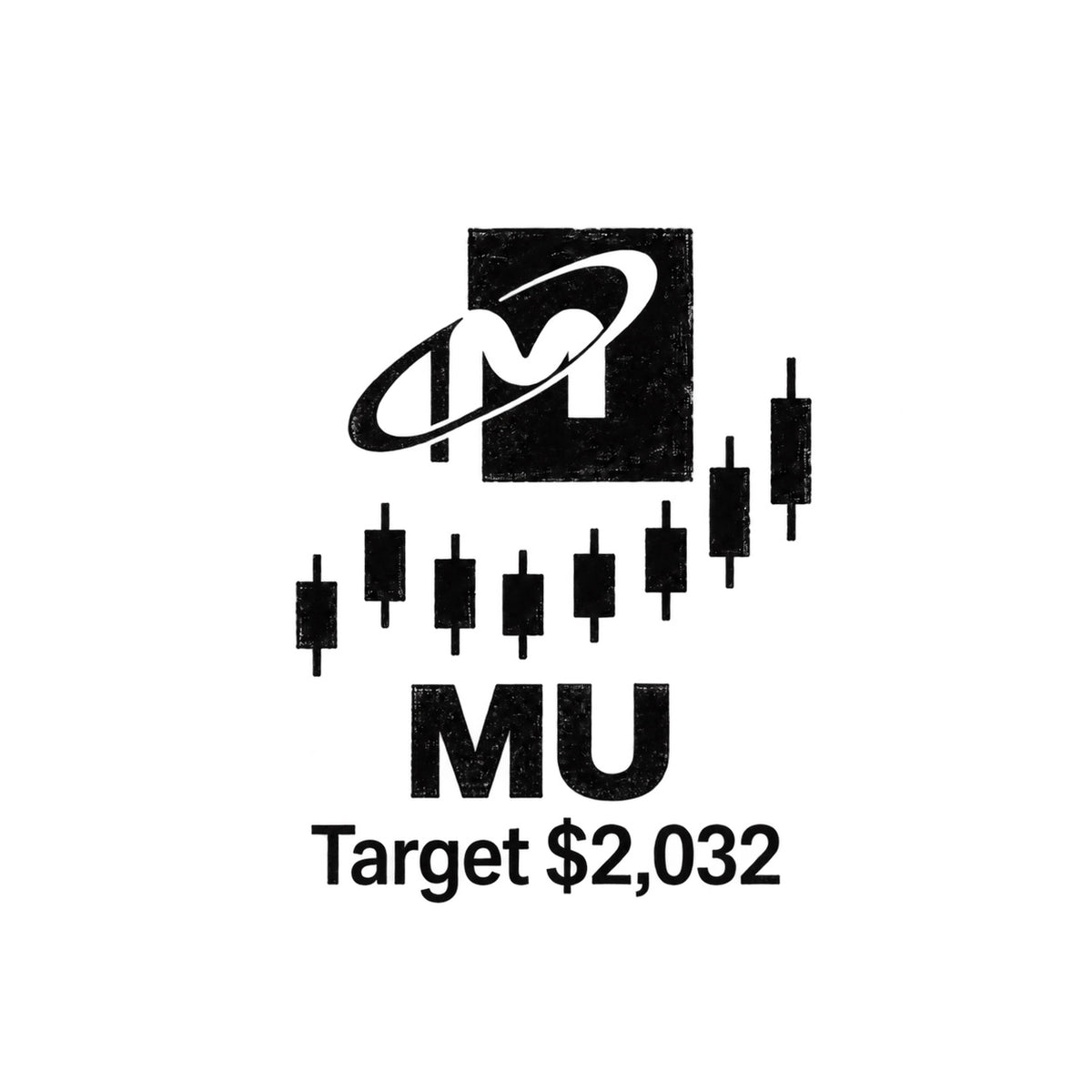 nasdaq 100 top 20 mu blackwork graphic Temporary Tattoo