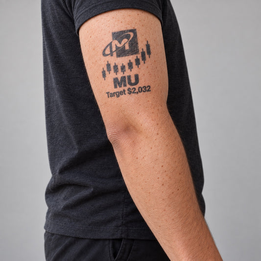 nasdaq 100 top 20 mu blackwork graphic Temporary Tattoo