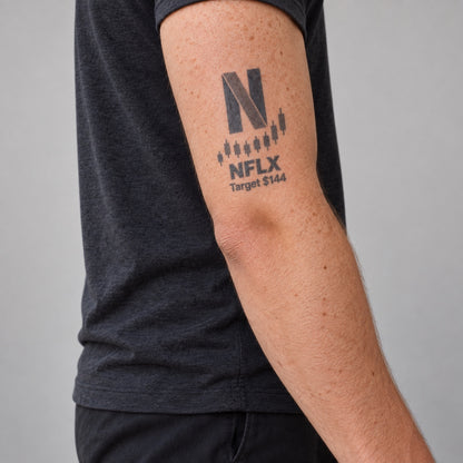 nasdaq 100 top 20 nflx blackwork graphic Temporary Tattoo