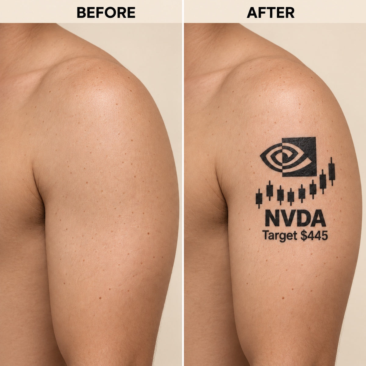 nasdaq 100 top 20 nvda blackwork graphic Temporary Tattoo