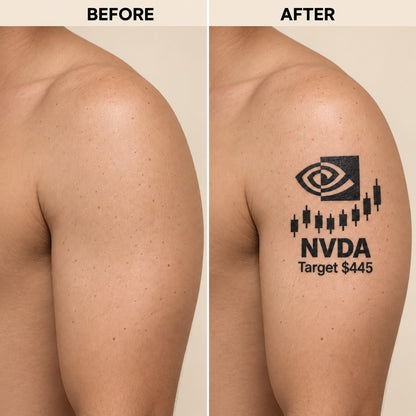 nasdaq 100 top 20 nvda blackwork graphic Temporary Tattoo