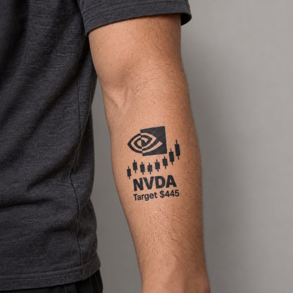 nasdaq 100 top 20 nvda blackwork graphic Temporary Tattoo