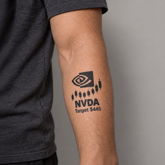 nasdaq 100 top 20 nvda blackwork graphic Temporary Tattoo