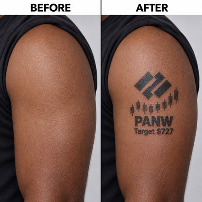 nasdaq 100 top 20 panw blackwork graphic Temporary Tattoo