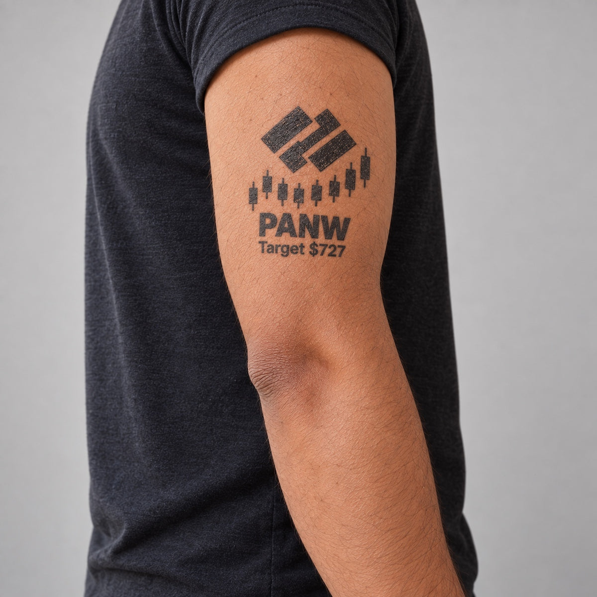 nasdaq 100 top 20 panw blackwork graphic Temporary Tattoo