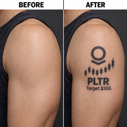 nasdaq 100 top 20 pltr blackwork graphic Temporary Tattoo