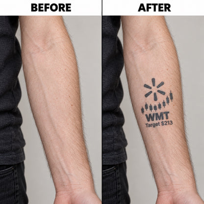 nasdaq 100 top 20 wmt blackwork graphic Temporary Tattoo