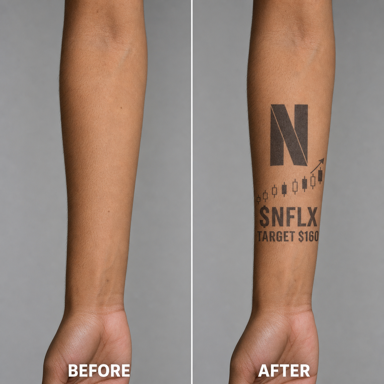 Netflix NFLX Investor Temporary Tattoo