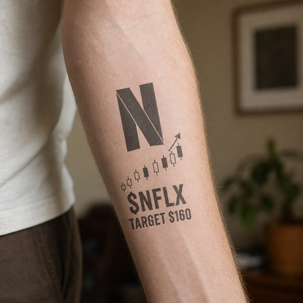 Netflix NFLX Investor Temporary Tattoo
