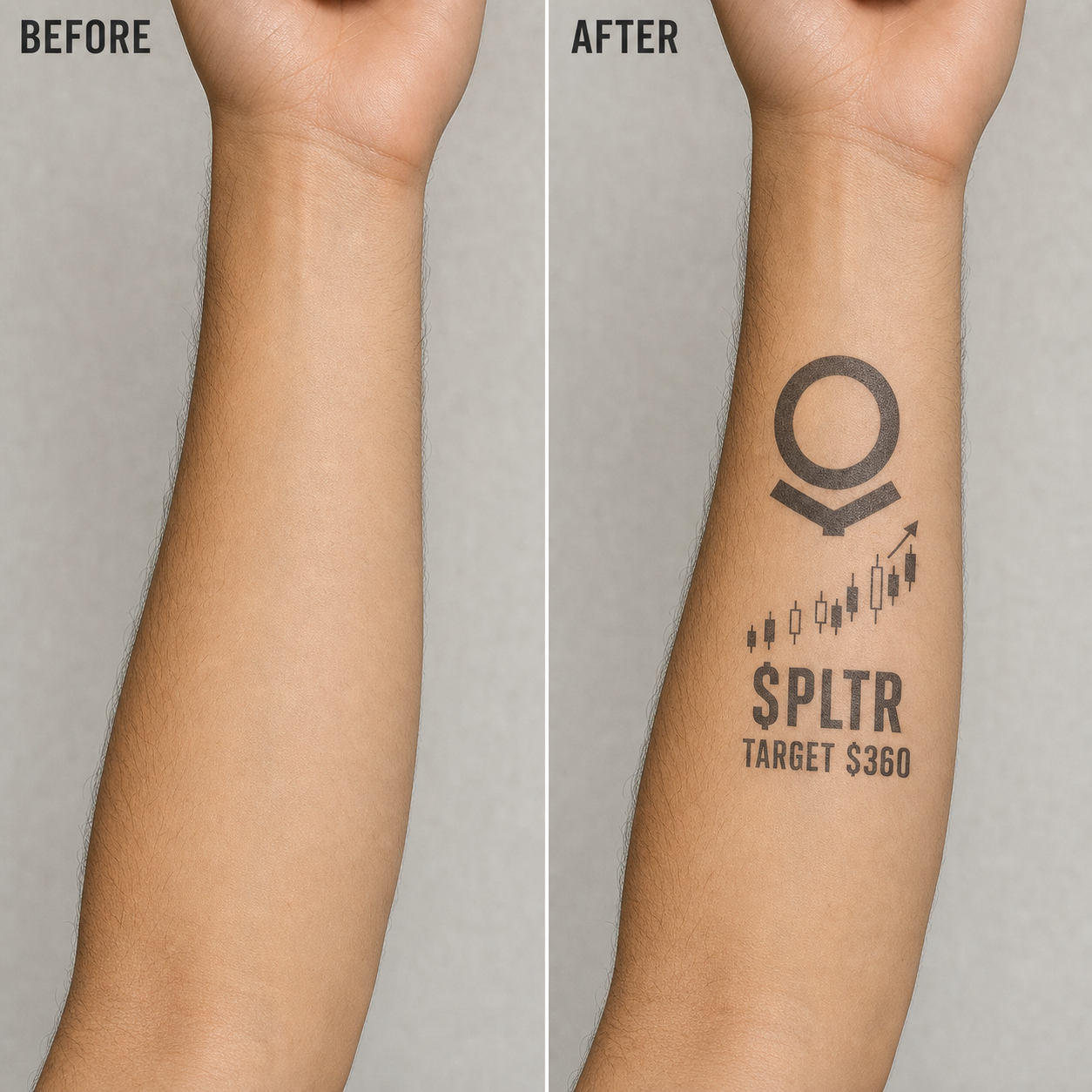 Palantir PLTR Investor Temporary Tattoo