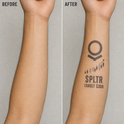 Palantir PLTR Investor Temporary Tattoo