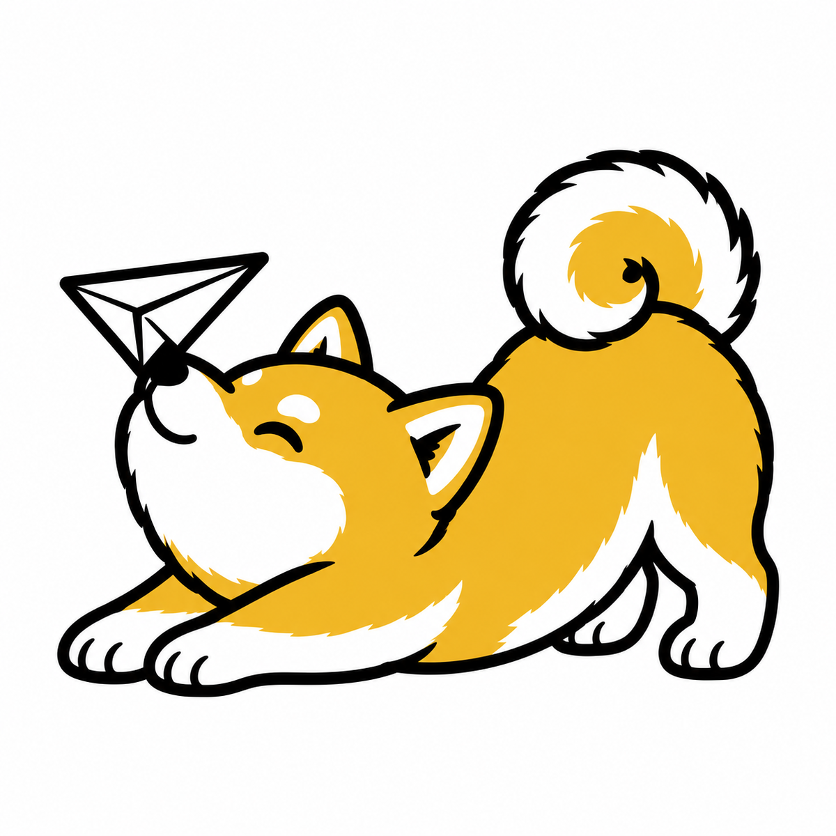 Paper Airplane Shiba Inu Temporary Tattoo