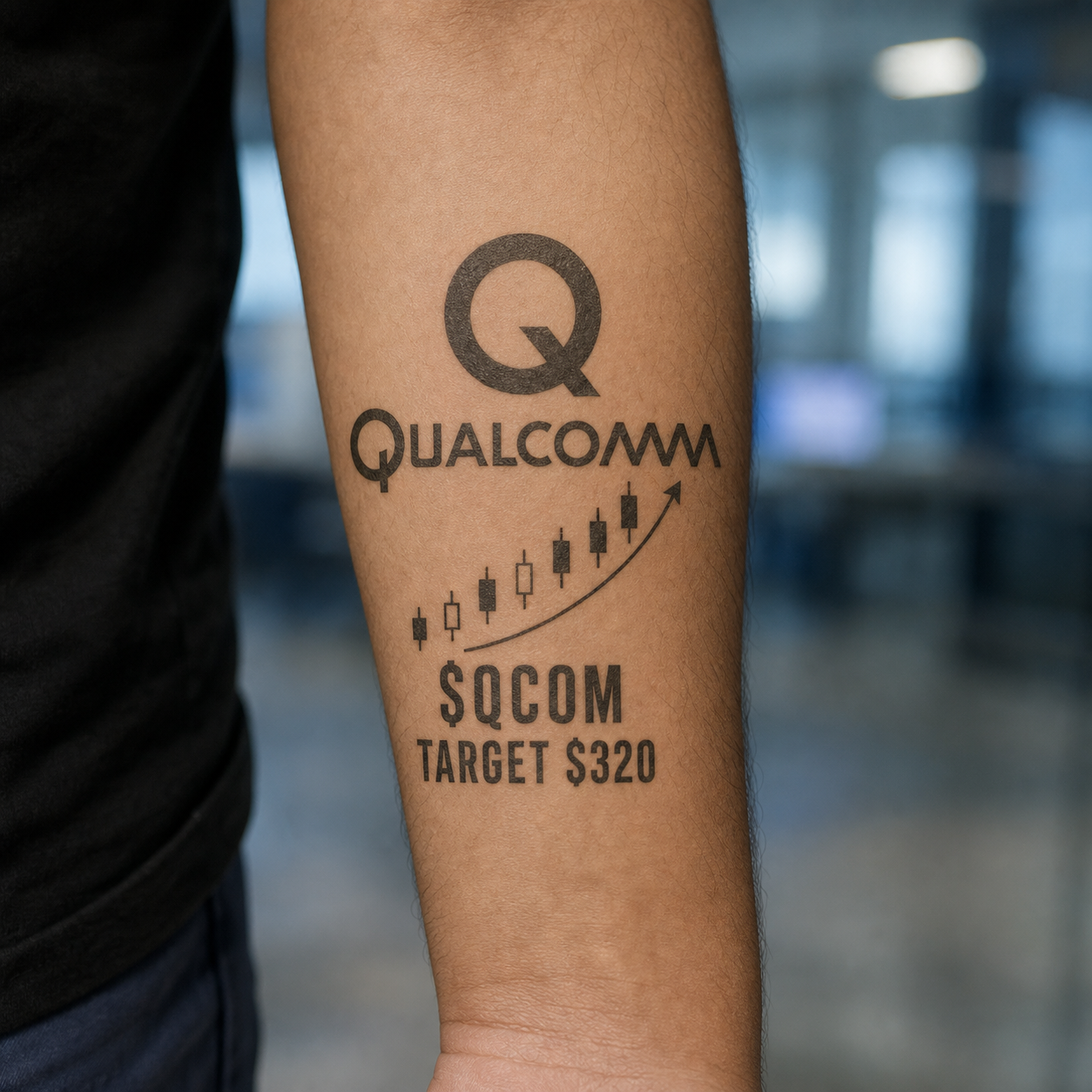 Qualcomm QCOM Investor Temporary Tattoo