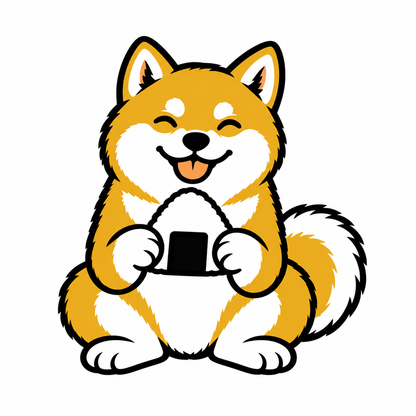 Rice Ball Shiba Inu Temporary Tattoo