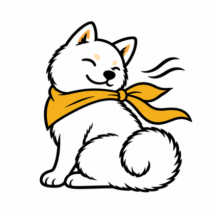 Scarf Shiba Inu Temporary Tattoo