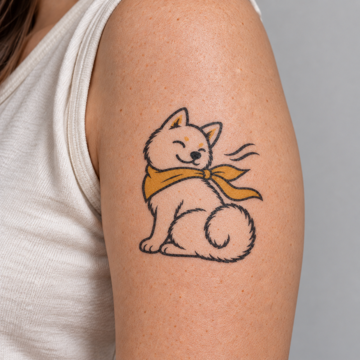 Scarf Shiba Inu Temporary Tattoo