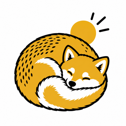 Sleeping Sun Shiba Inu Temporary Tattoo