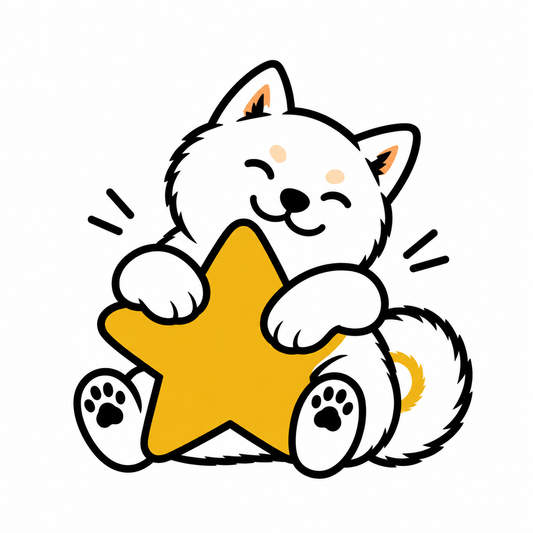Star Hug Shiba Inu Temporary Tattoo