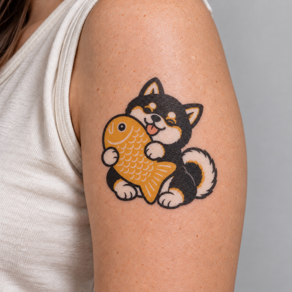 Taiyaki Shiba Inu Temporary Tattoo