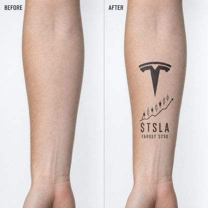 Tesla TSLA Investor Temporary Tattoo