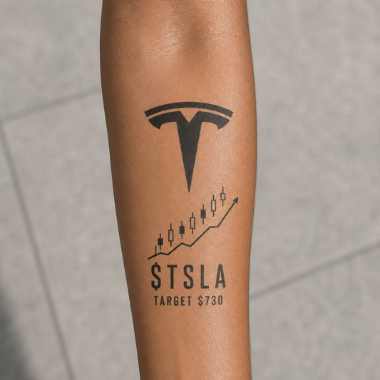 Tesla TSLA Investor Temporary Tattoo